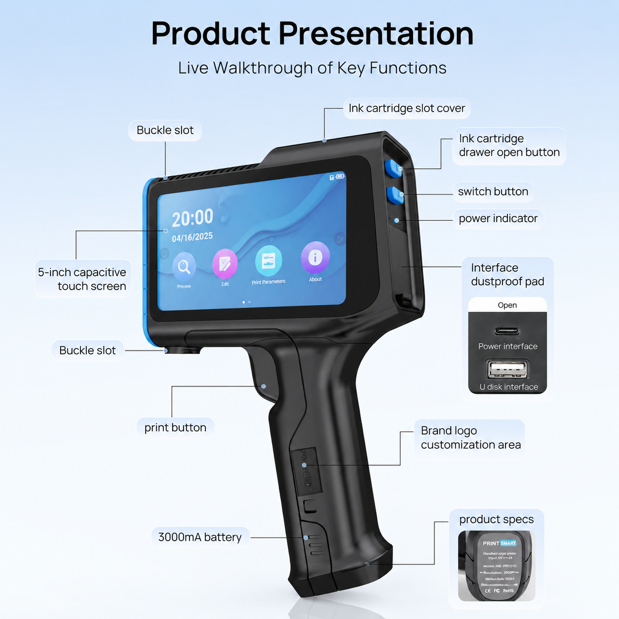 All-in-One Handheld Inkjet Printer