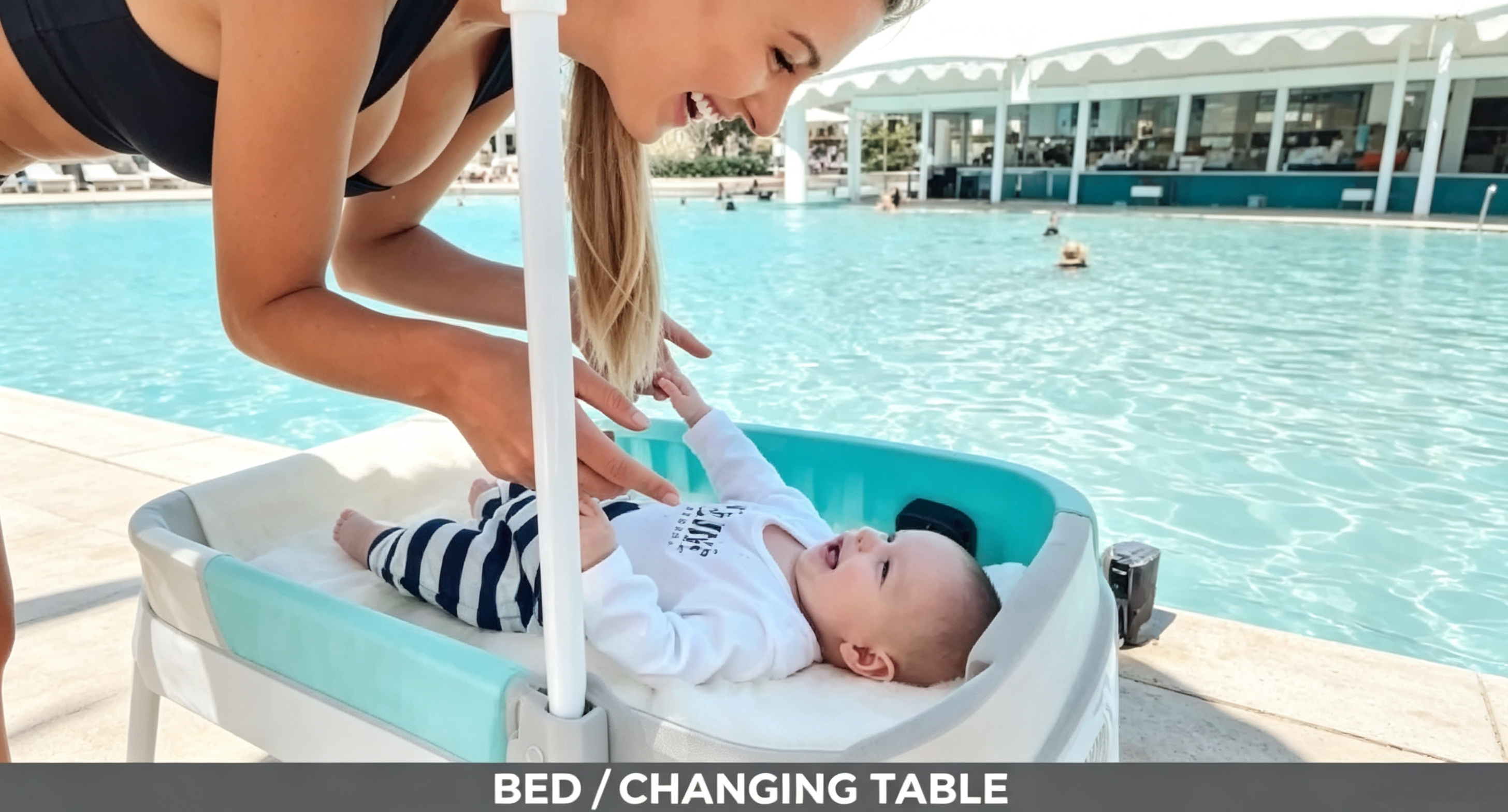 Hybrid Stroller Wagon, Holds Up To 4 Kids, Built‑In Insulated Cooler, All‑Terrain 9‑Inch Tires, 180° 5th‑Wheel Steering, Bench Seating For Beach Park Camping Outdoor Family Use