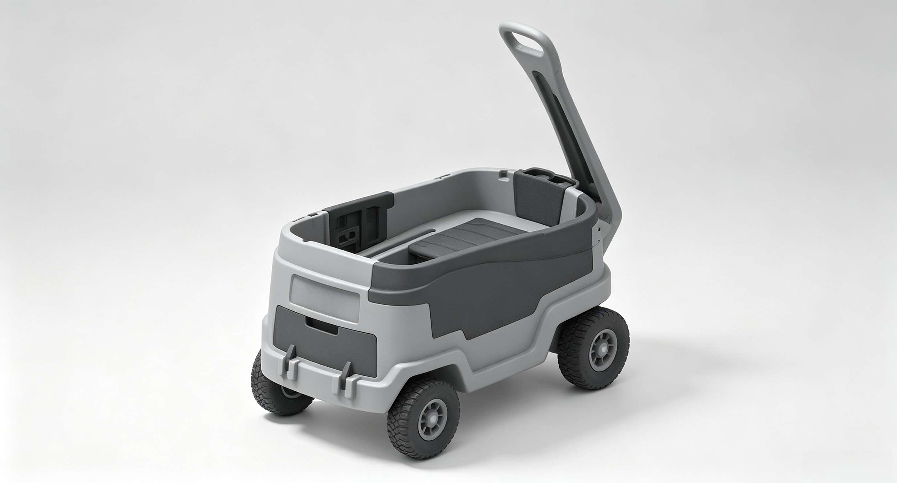 Hybrid Stroller Wagon, Holds Up To 4 Kids, Built‑In Insulated Cooler, All‑Terrain 9‑Inch Tires, 180° 5th‑Wheel Steering, Bench Seating For Beach Park Camping Outdoor Family Use