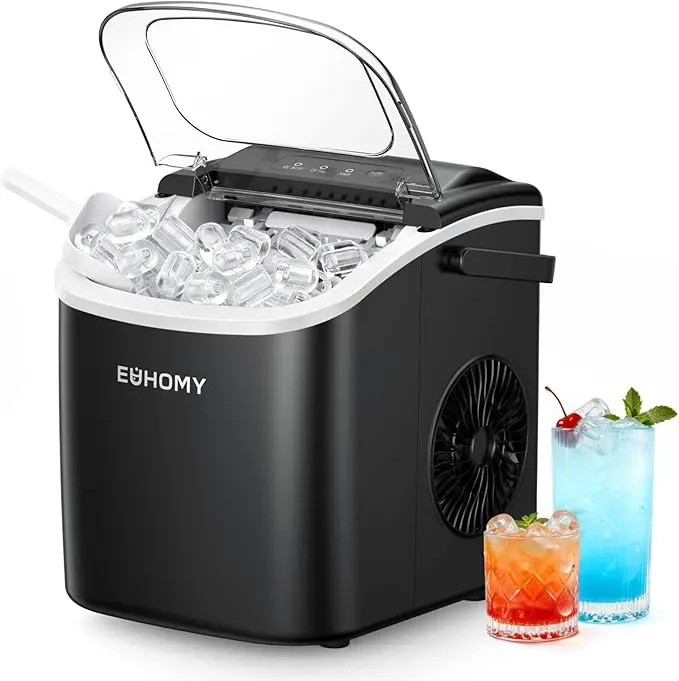 Euhomy Portable Ice Maker - 26lbs Daily, 6 Mins Ice