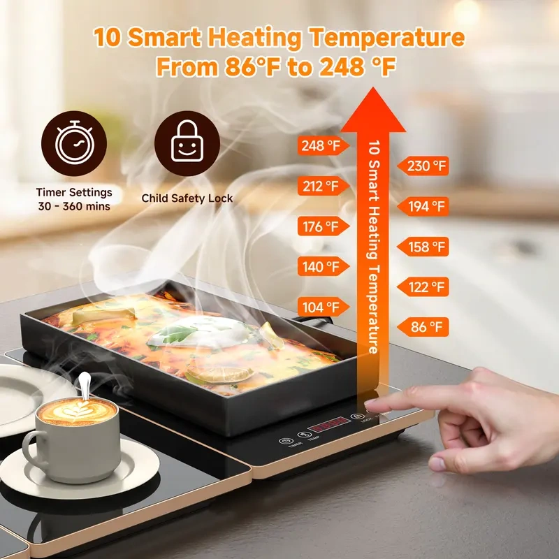 FEPPO Electric Warming Tray - 4-in-1 Buffet Food Warmer