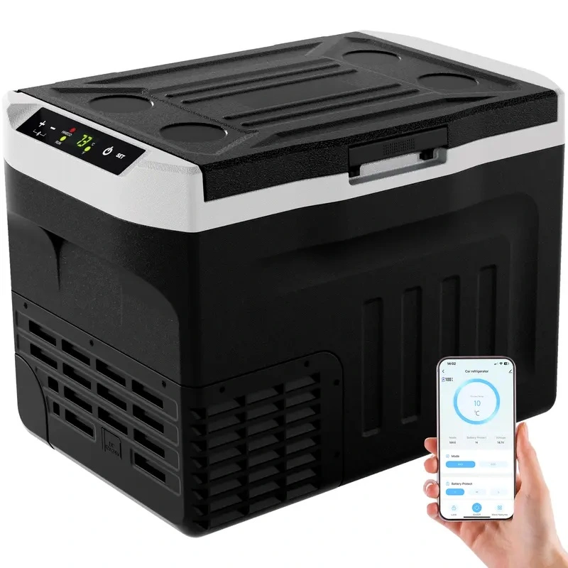 35L 12V Portable Dual Zone Refrigerator, Compact Car Cooling Fridge for Camping, RV, Road Trip & Outdoor Use