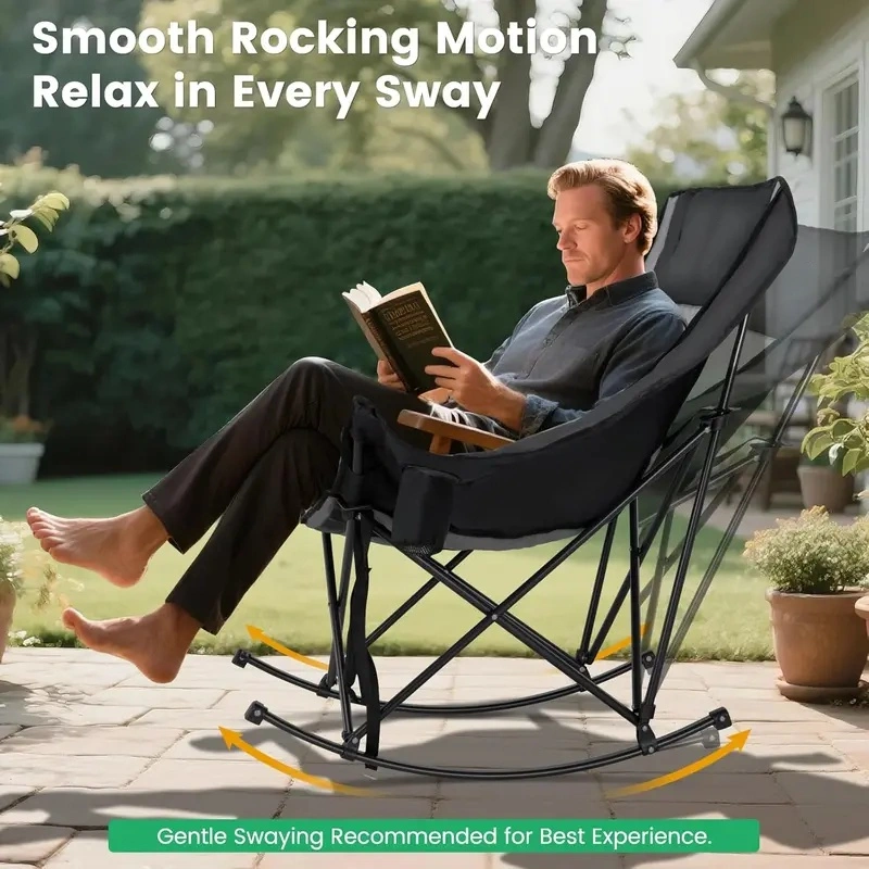 MOPHOTO XXL Oversized Rocking Camping Chair - 400 lbs Support
