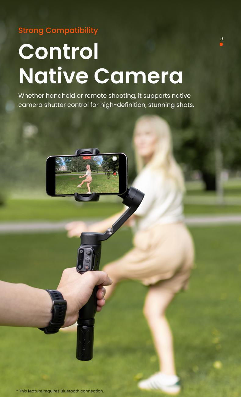 hohem iSteady X3 SE Gimbal Stabilizer for iPhone & Android, Smartphone Foldable Gimbal with Detachable Remote Control, Portable Foldable 3-Axis Phone Gimbal for Android & iPhone17 series, Ideal for Travel Vlogging
