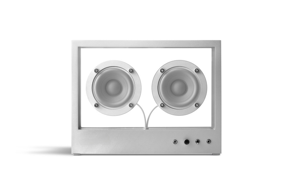 Transparent Speaker Timeless Aluminium and Tempered Glass Design - Bluetooth and Cable