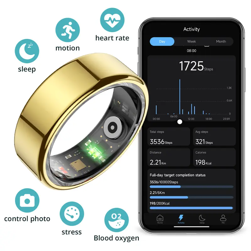 Smart Ring – Body Temperature, Heart Rate, SpO2, Sleep Tracker with IP68 Waterproof