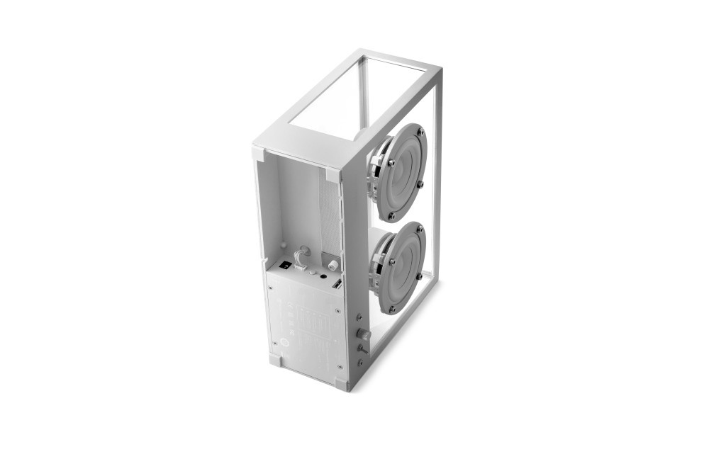 Transparent Speaker Timeless Aluminium and Tempered Glass Design - Bluetooth and Cable