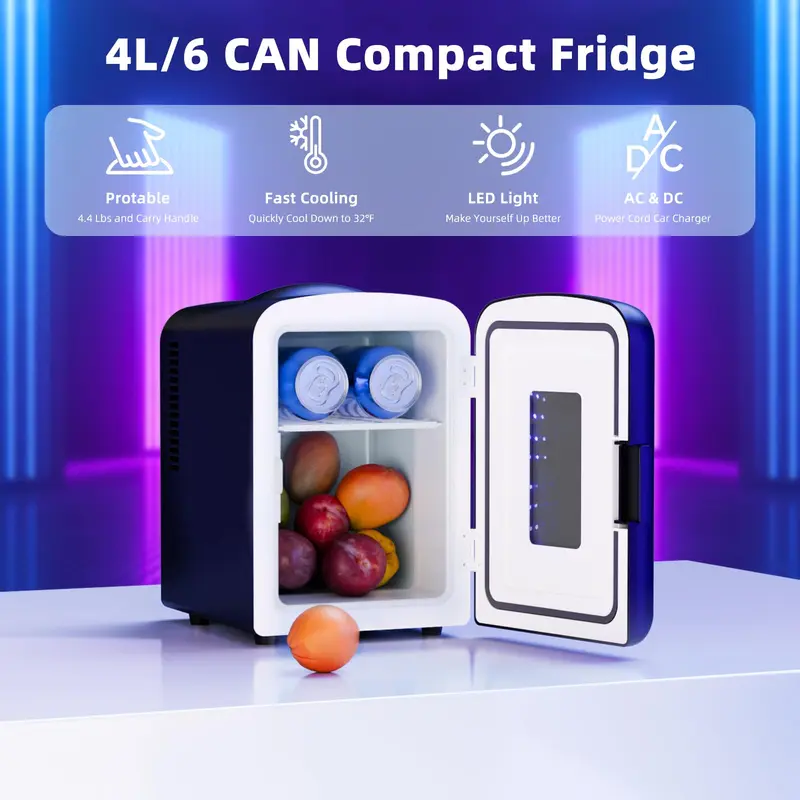 Premium 2-in-1 Mini Fridge | Skincare, Cosmetics & Beverage Cooler