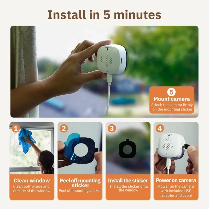 3MP 2K Indoor Security Cam: 2.4/5GHz WiFi, ChromaxAl Night Vision, Person Detection & 24/7 Recording