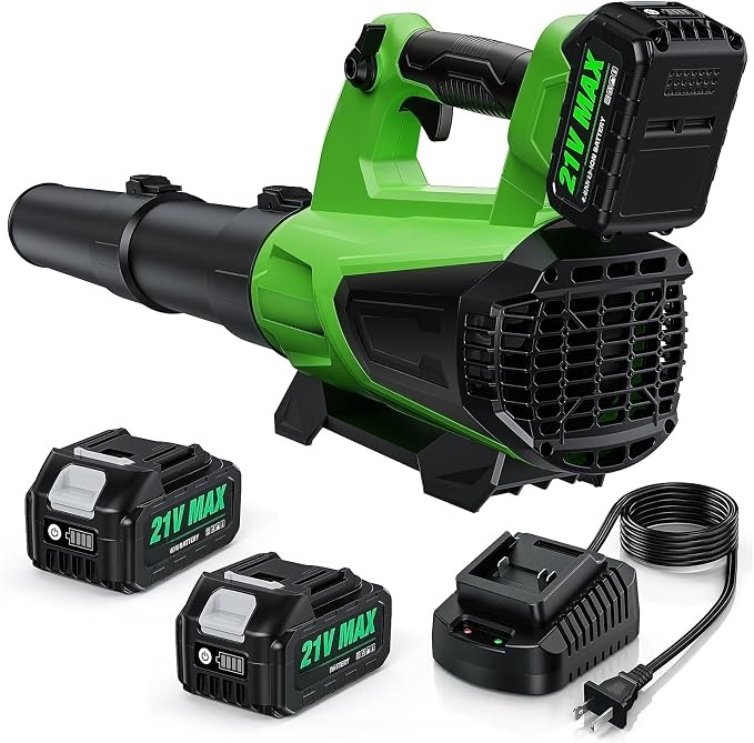 Smart Cordless Leaf & Light Snow Blower – 150 MPH, Dual 4.0Ah Batteries, LCD Control
