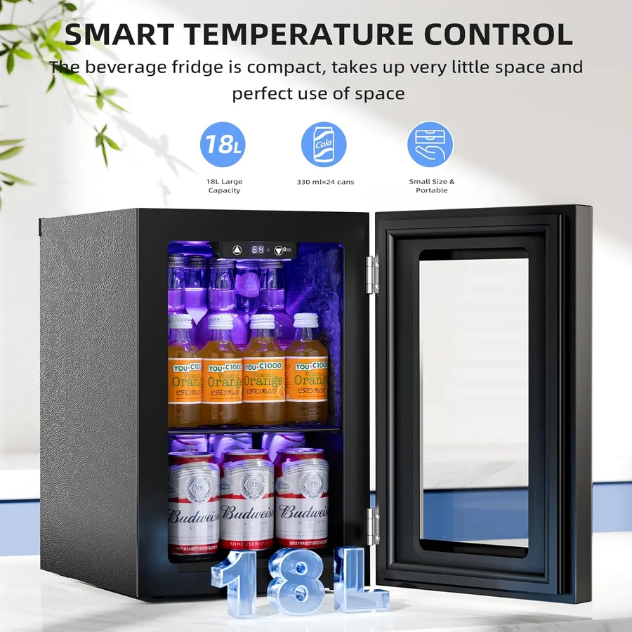 Premium 2-in-1 Mini Fridge | Skincare, Cosmetics & Beverage Cooler