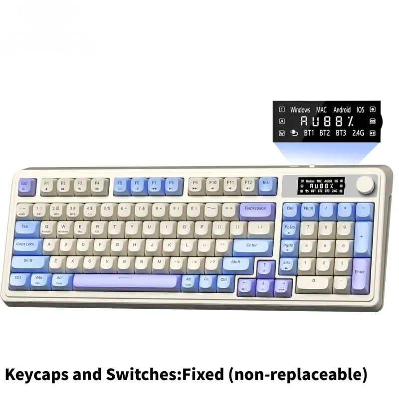 AULA S99 Tri-Mode RGB Gaming Keyboard - Creamy Retro Design