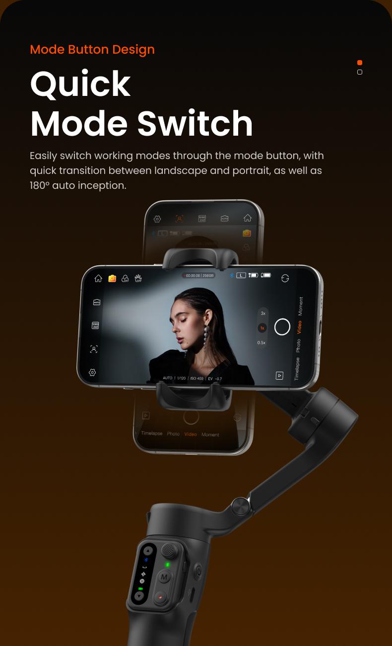 hohem iSteady X3 SE Gimbal Stabilizer for iPhone & Android, Smartphone Foldable Gimbal with Detachable Remote Control, Portable Foldable 3-Axis Phone Gimbal for Android & iPhone17 series, Ideal for Travel Vlogging
