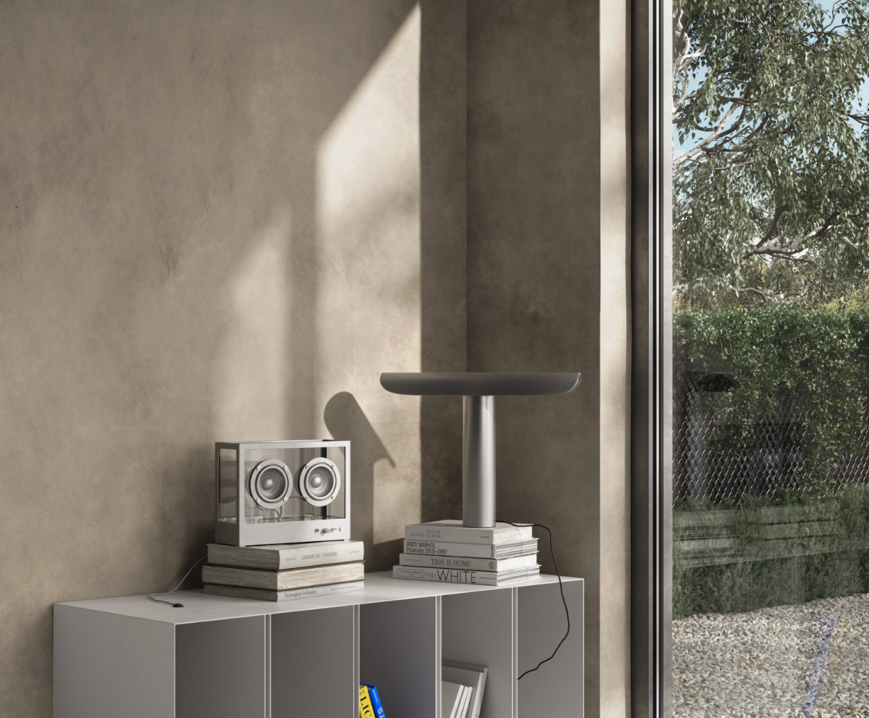 Transparent Speaker Timeless Aluminium and Tempered Glass Design - Bluetooth and Cable