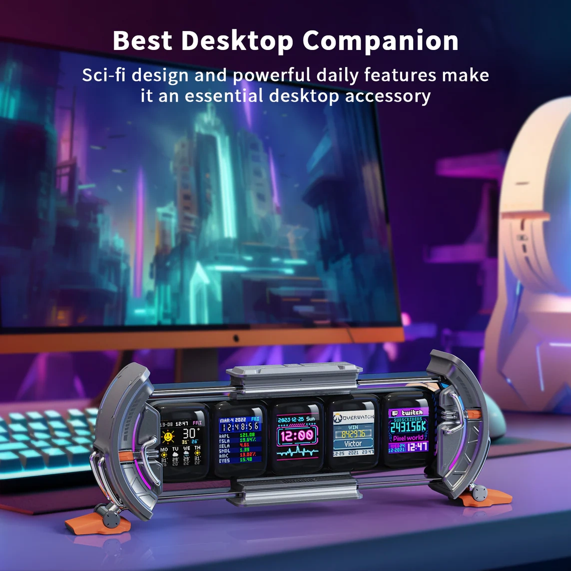 LED Alarm Clock with Smart APP Control - Cyberpunk Gaming Digital Wall Clock, Personalized Dashboard, WiFi Connect, Pixel Art, RGB LED Display, Ambient Light, Dorm/Room Decor, Home/Desk Accessory, Friends and Lovers Birthday Gift