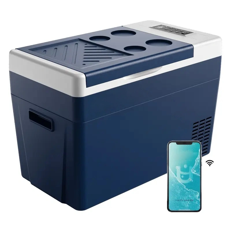 35L 12V Portable Dual Zone Refrigerator, Compact Car Cooling Fridge for Camping, RV, Road Trip & Outdoor Use