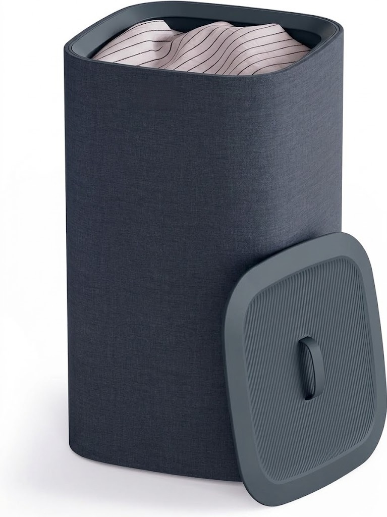Laundry Hamper Separation Basket with lid, 2 Removable Washing Bags with Handles