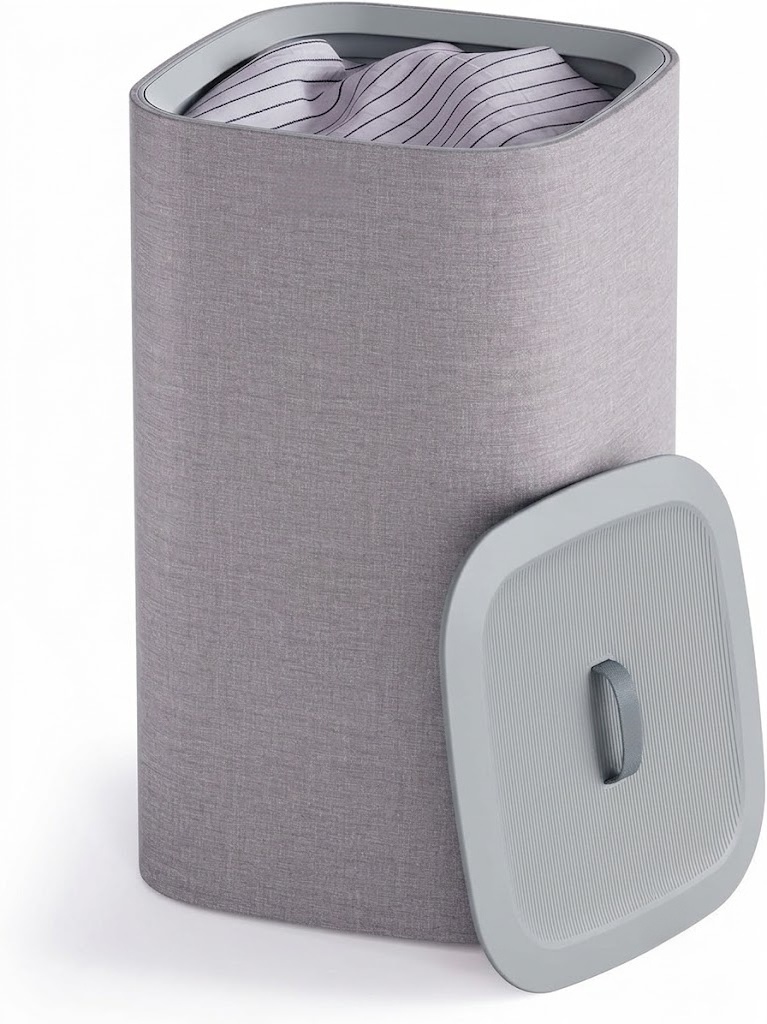 Laundry Hamper Separation Basket with lid, 2 Removable Washing Bags with Handles