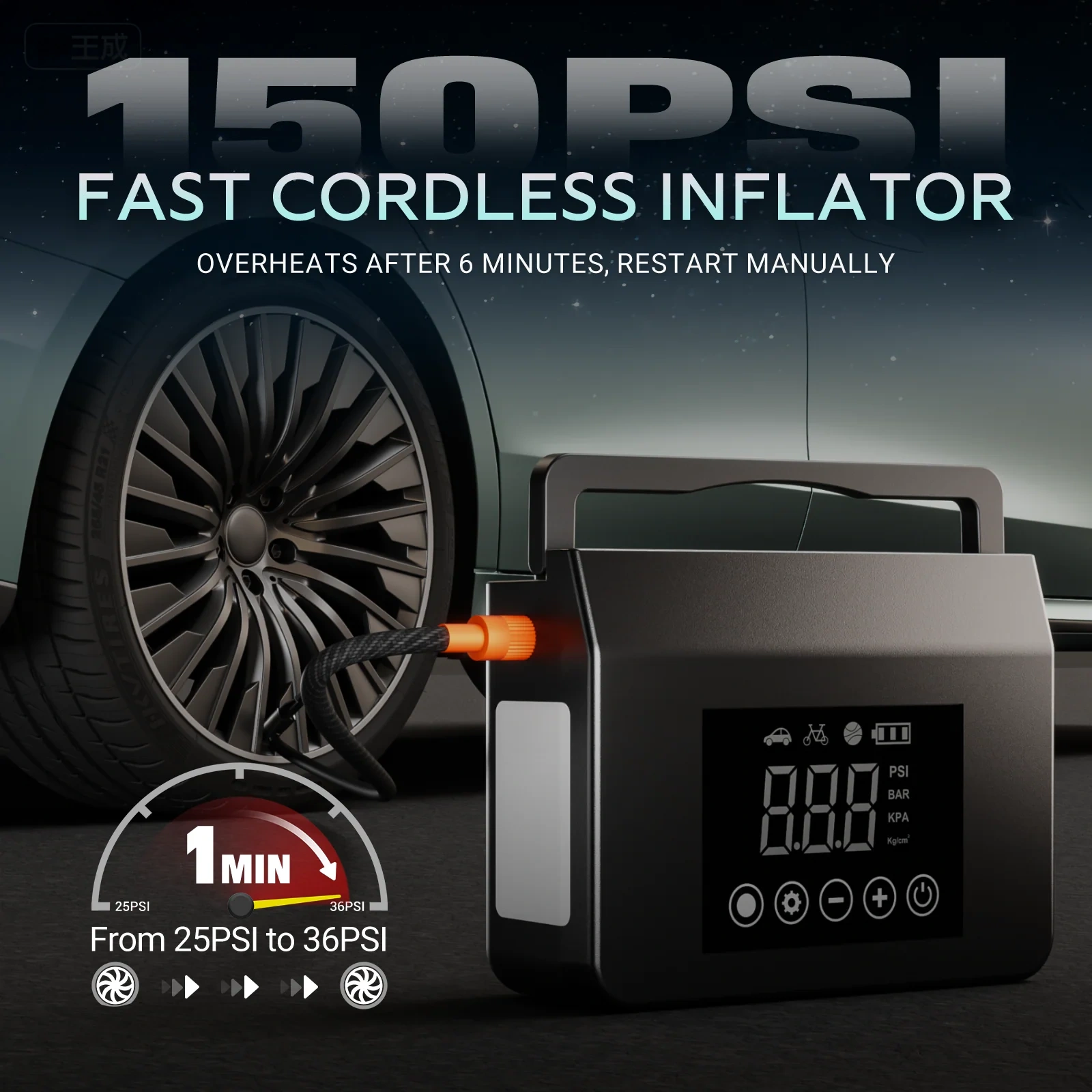 The Ultimate 4-in-1 Car Emergency Tool: Jump Start, Inflate, Charge & Light Your Way