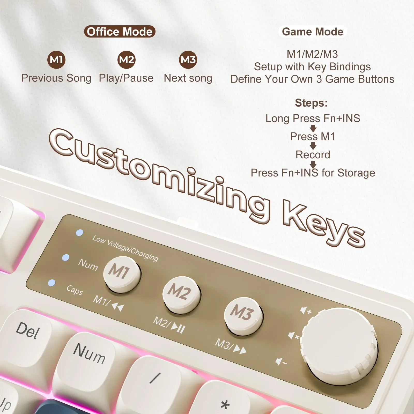 AULA S99 Tri-Mode RGB Gaming Keyboard - Creamy Retro Design