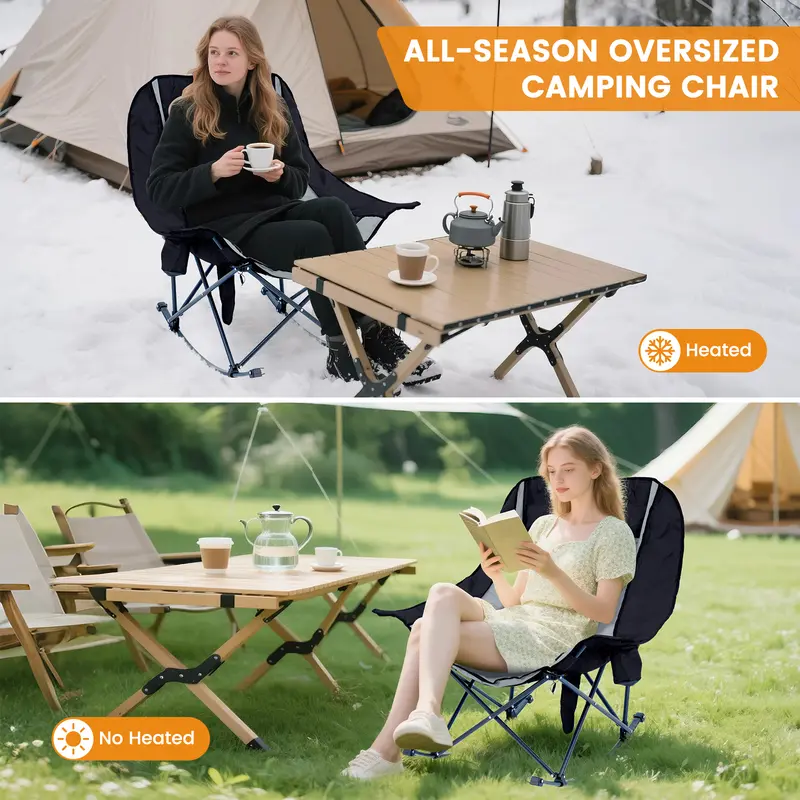MOPHOTO XXL Oversized Rocking Camping Chair - 400 lbs Support