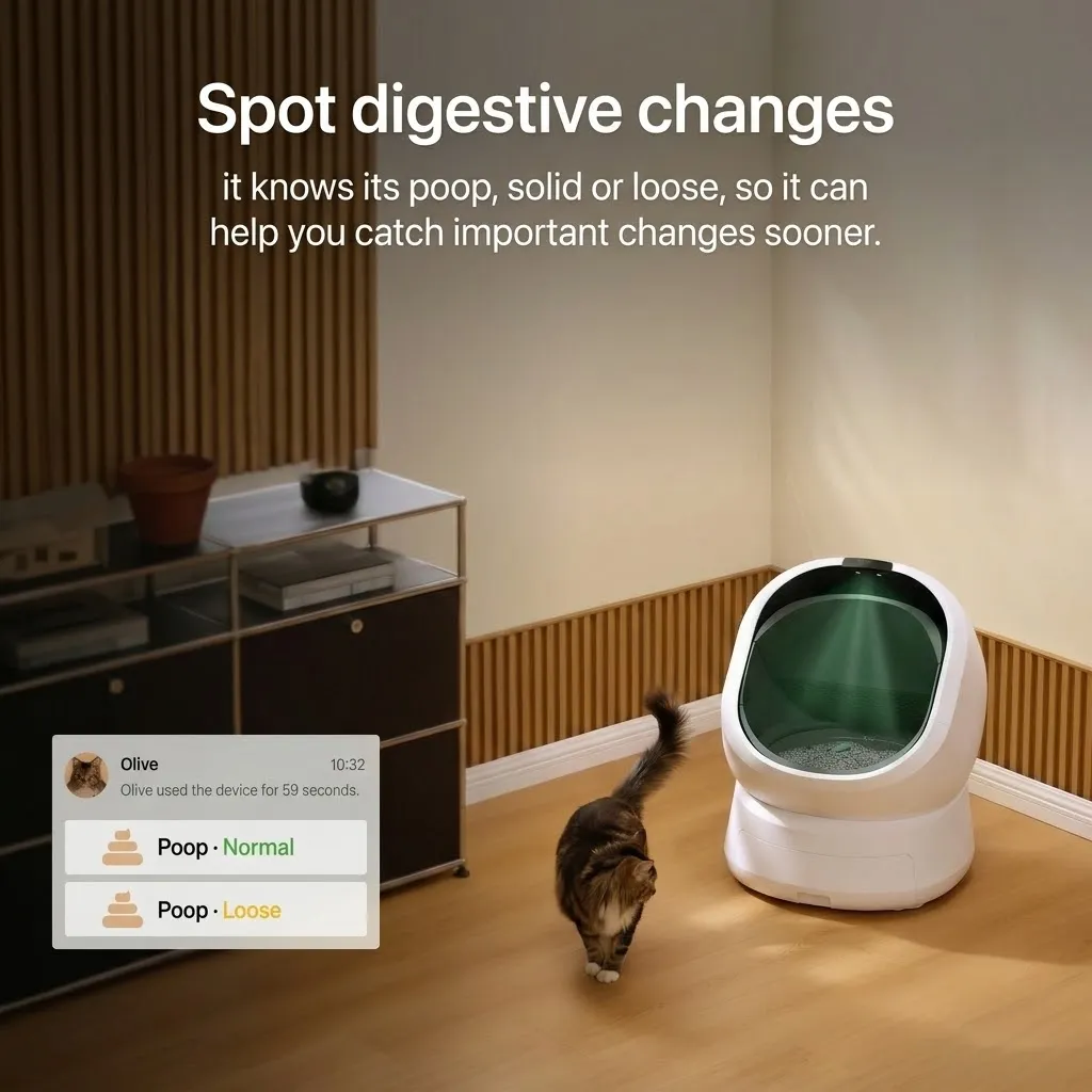 Smart Self-Cleaning Litter Box – AI Camera & Auto Odor Control