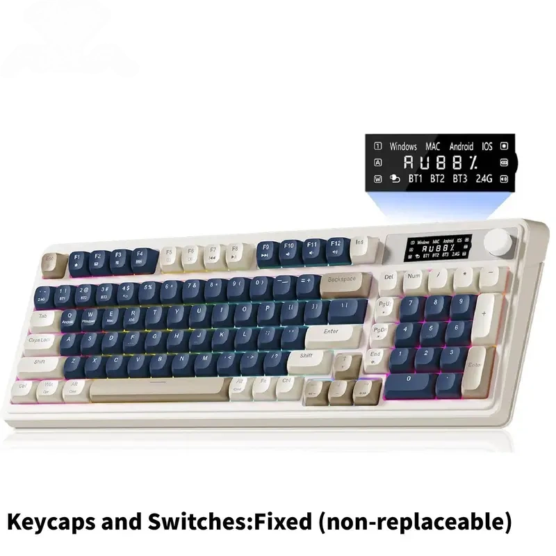 AULA S99 Tri-Mode RGB Gaming Keyboard - Creamy Retro Design