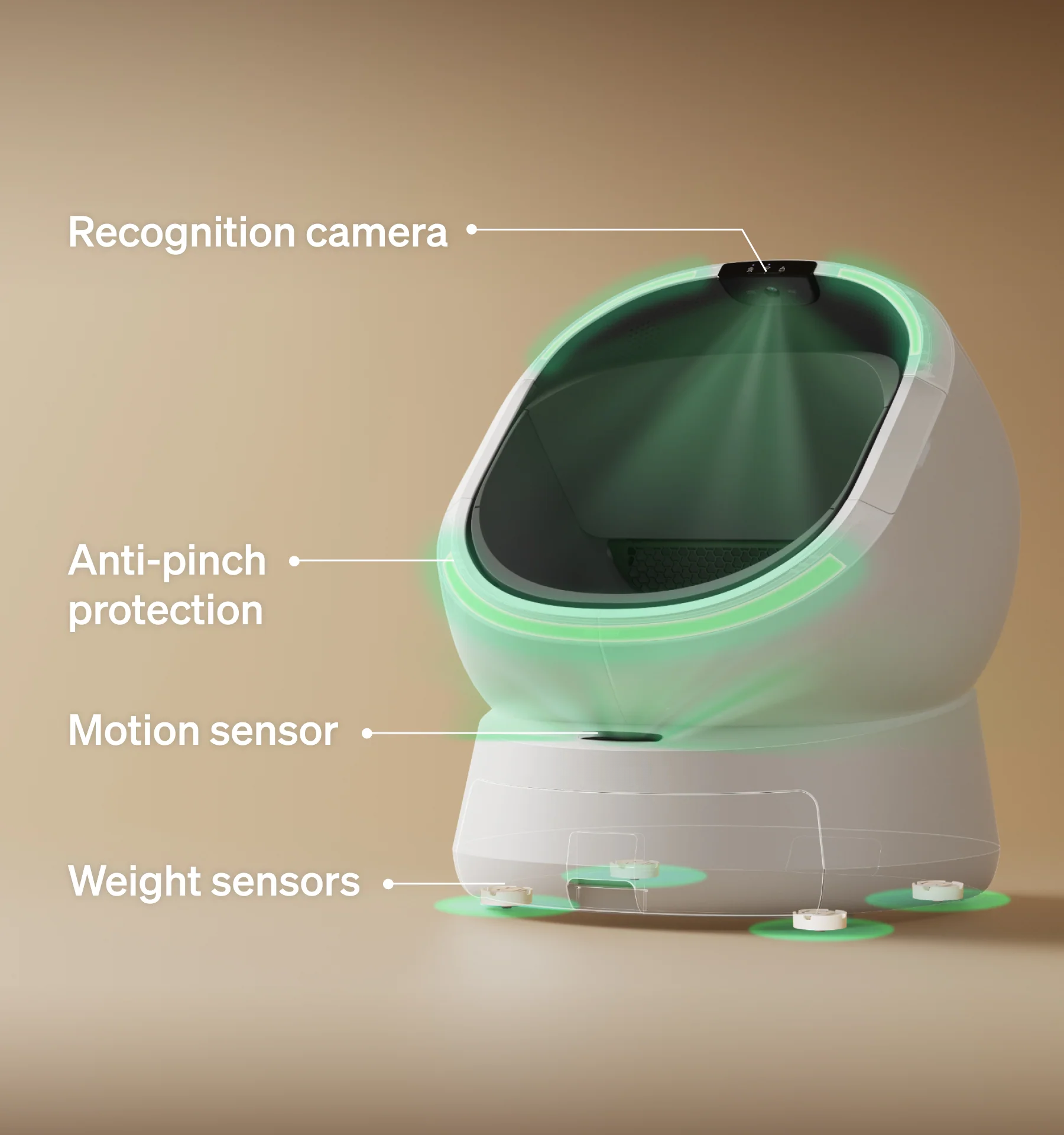 Smart Self-Cleaning Litter Box – AI Camera & Auto Odor Control