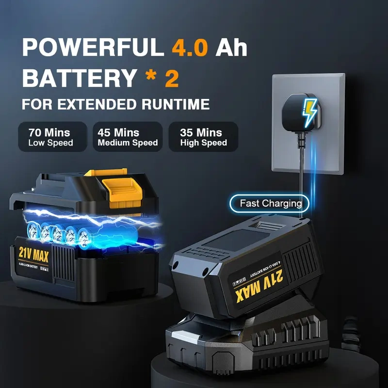 Smart Cordless Leaf & Light Snow Blower – 150 MPH, Dual 4.0Ah Batteries, LCD Control