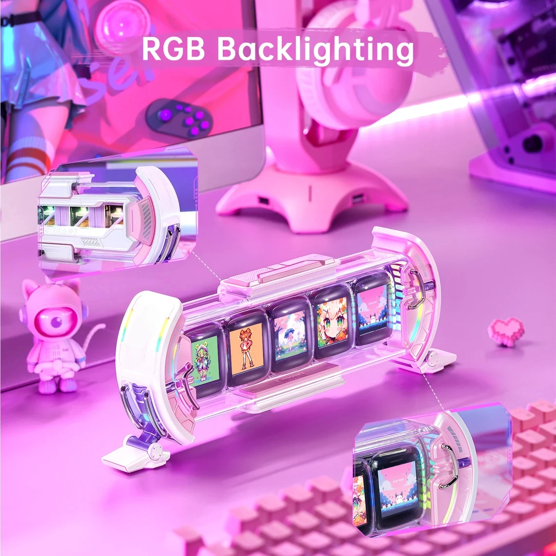 LED Alarm Clock with Smart APP Control - Cyberpunk Gaming Digital Wall Clock, Personalized Dashboard, WiFi Connect, Pixel Art, RGB LED Display, Ambient Light, Dorm/Room Decor, Home/Desk Accessory, Friends and Lovers Birthday Gift