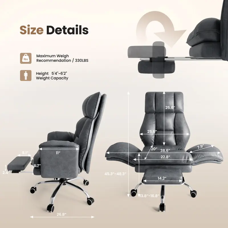 HOMRELEXA Big and Tall Ergonomic Office Chair