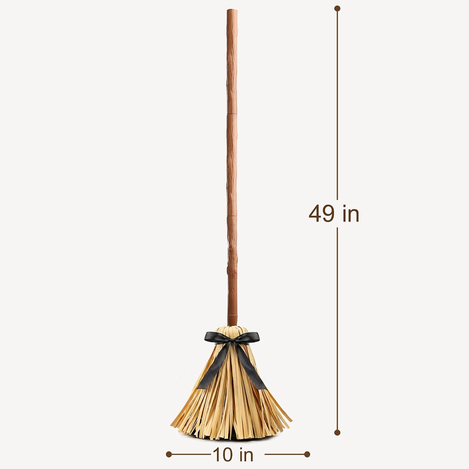 49" Animated Floating Witch Broom Indoor Halloween Decoration | Touch & Sound Activated, Auto-Avoidance