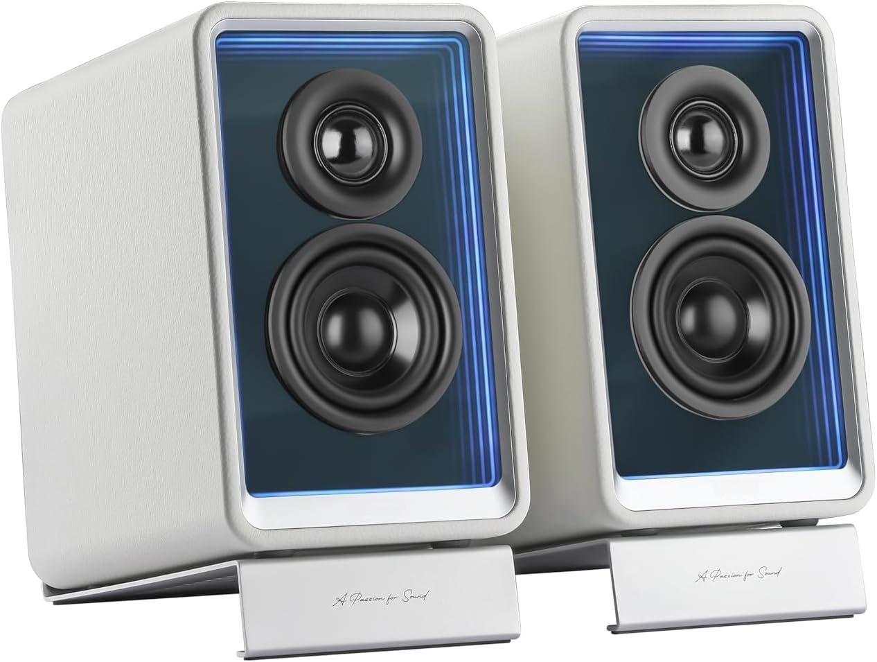 Active Design Monitor Speaker (70W) with RGB Light Effects, 3 TurboGaN USB Quick Charge Ports and Subwoofer Output