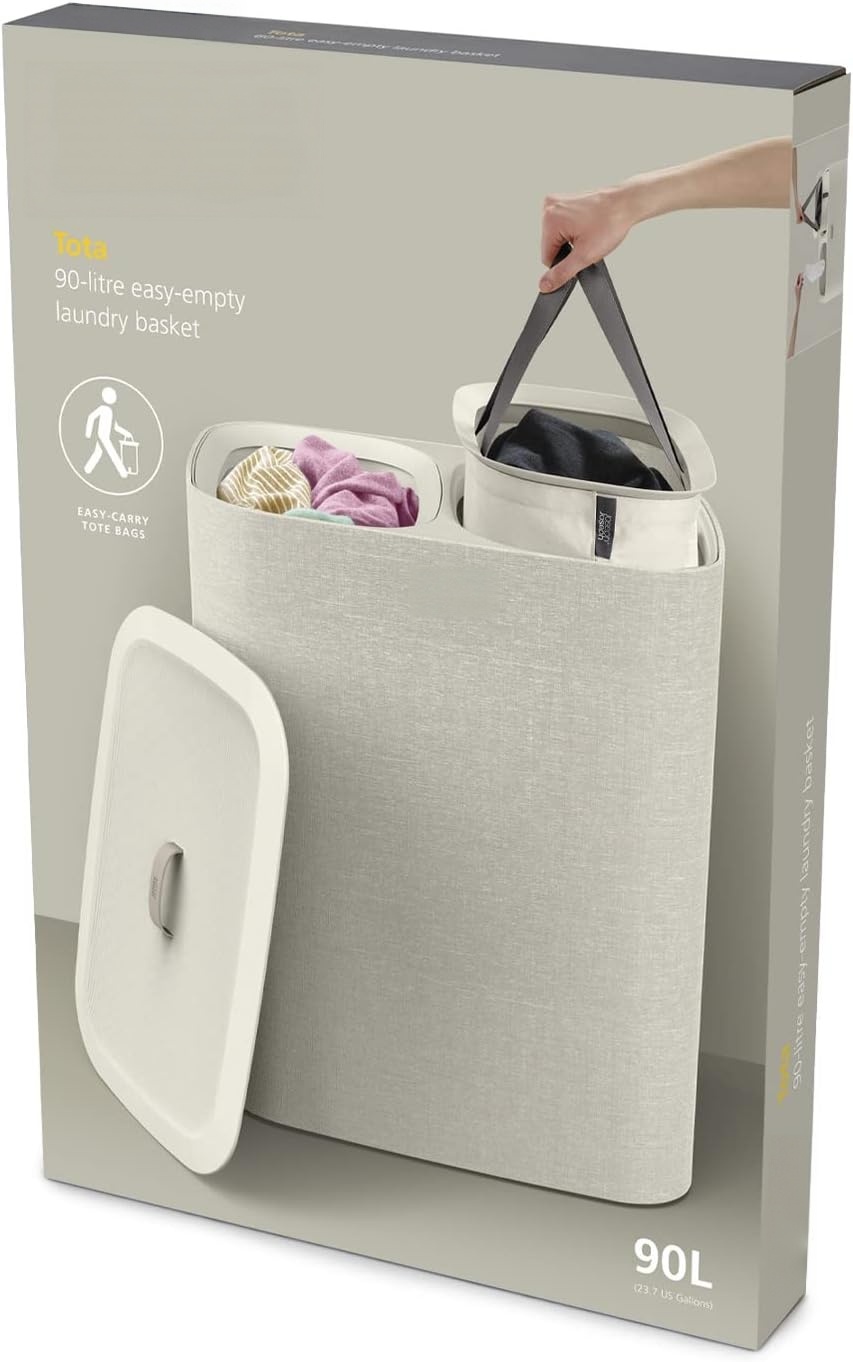 Laundry Hamper Separation Basket with lid, 2 Removable Washing Bags with Handles