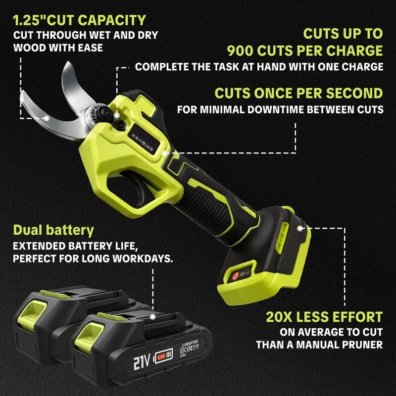 SEESE Electric Pruning Shears for Gardening 21V Cordless