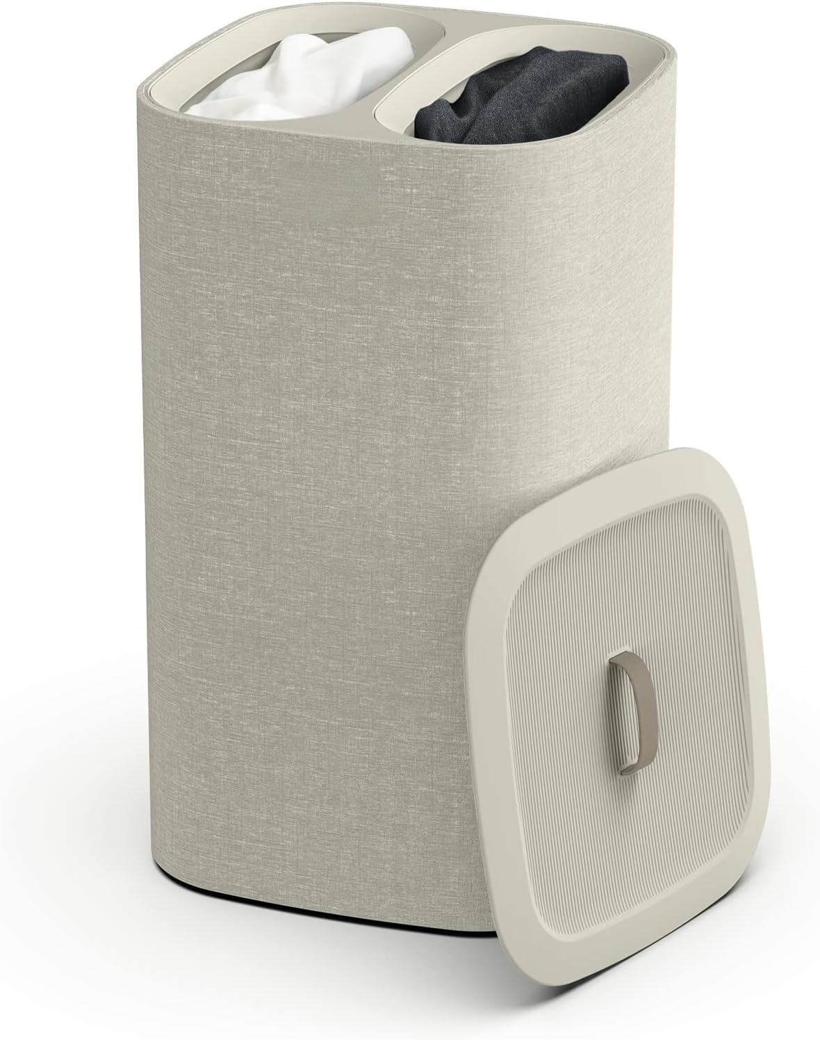 Laundry Hamper Separation Basket with lid, 2 Removable Washing Bags with Handles