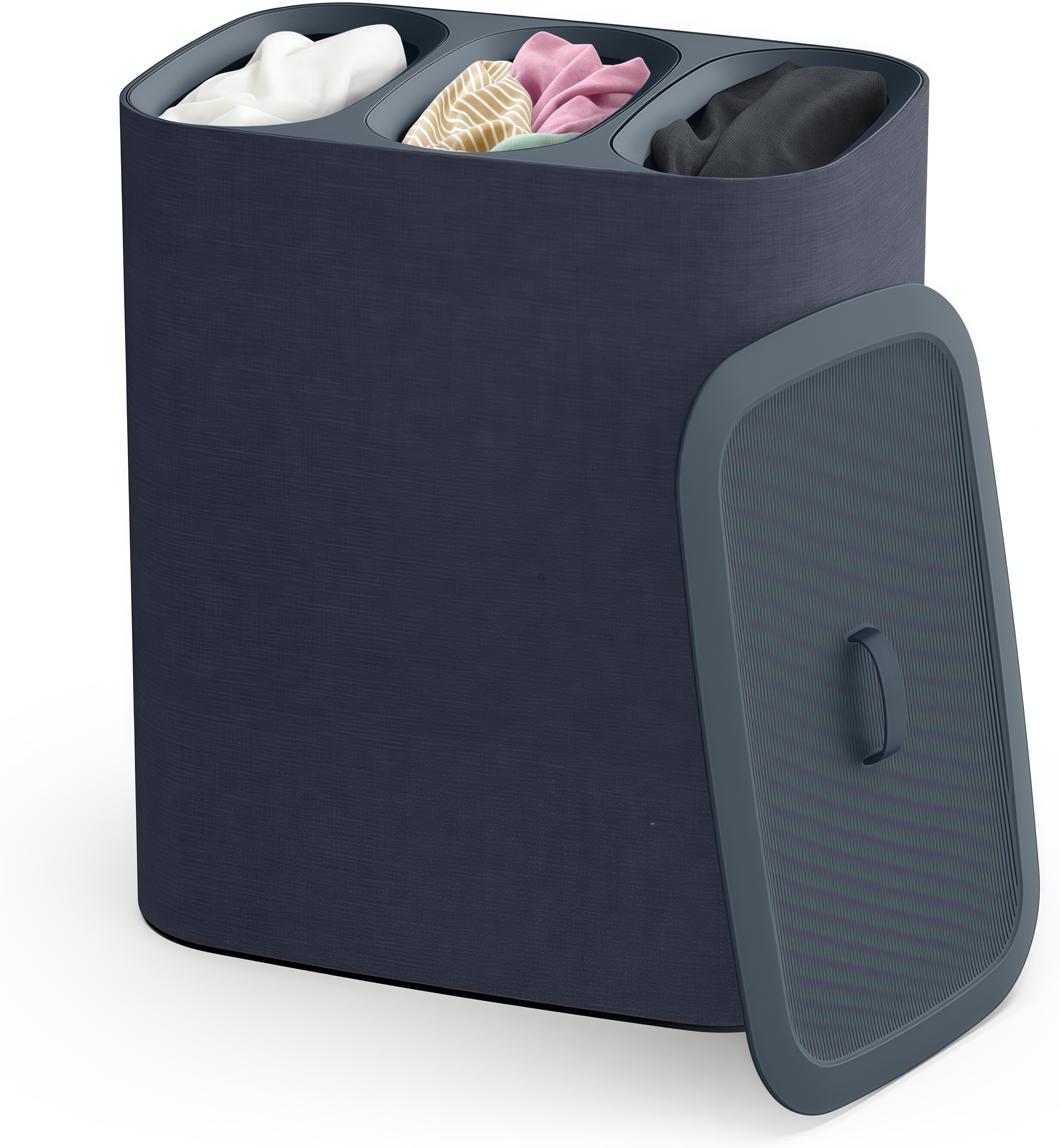 Laundry Hamper Separation Basket with lid, 2 Removable Washing Bags with Handles