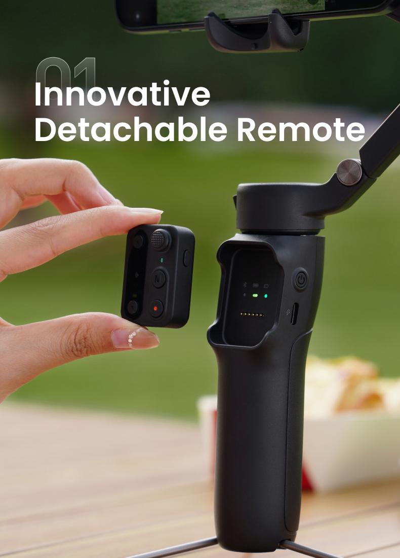 hohem iSteady X3 SE Gimbal Stabilizer for iPhone & Android, Smartphone Foldable Gimbal with Detachable Remote Control, Portable Foldable 3-Axis Phone Gimbal for Android & iPhone17 series, Ideal for Travel Vlogging
