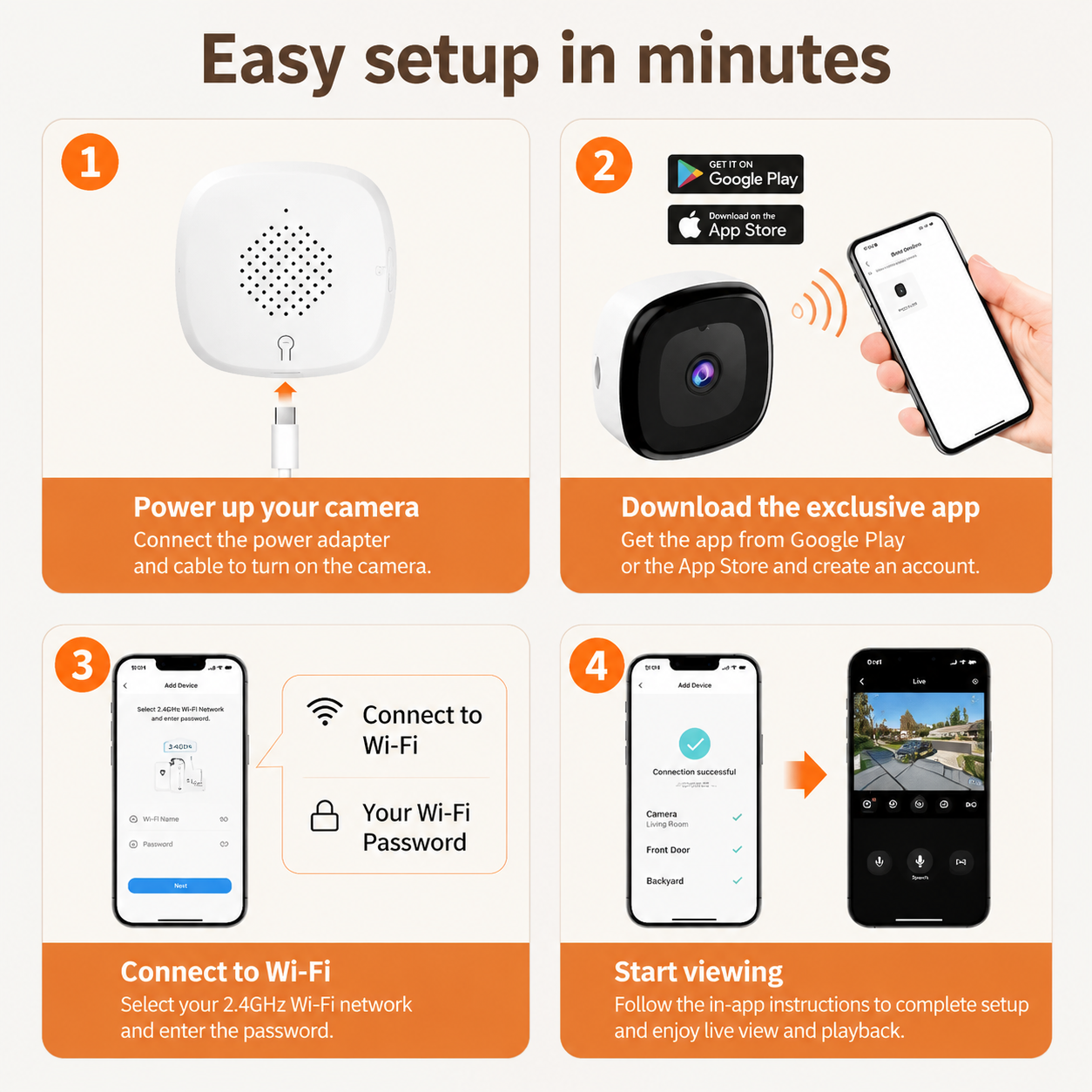 3MP 2K Indoor Security Cam: 2.4/5GHz WiFi, ChromaxAl Night Vision, Person Detection & 24/7 Recording