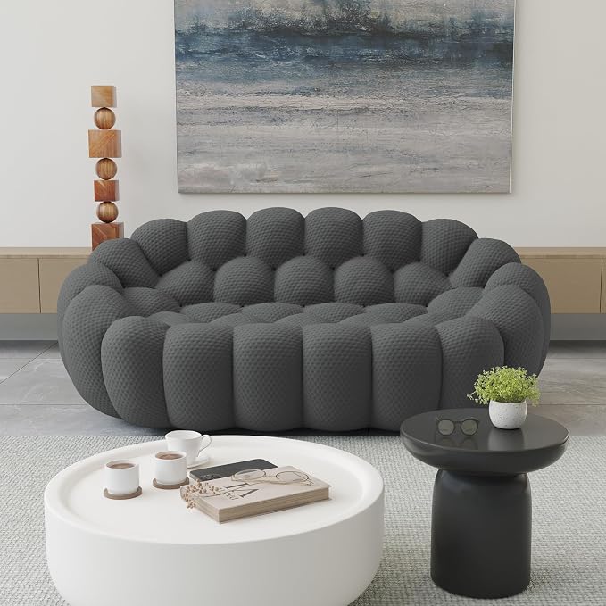 3D Honeycomb Shape Curved Couch for Living Room/Apartment/Small Space