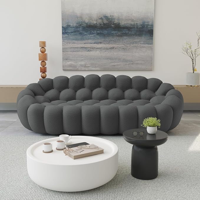 3D Honeycomb Shape Curved Couch for Living Room/Apartment/Small Space