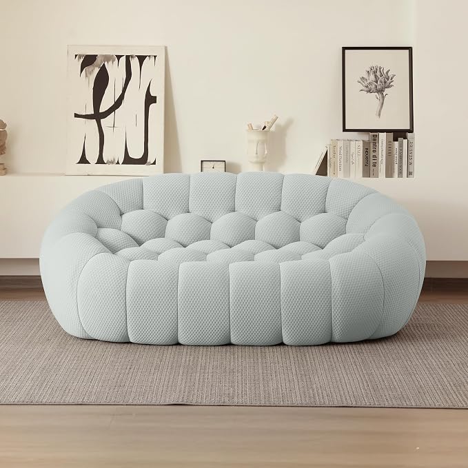 3D Honeycomb Shape Curved Couch for Living Room/Apartment/Small Space