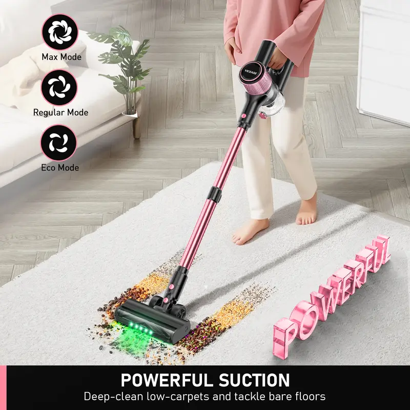 VICEASE Cordless Vacuum Cleaner - 450W, 33Kpa, LED Display