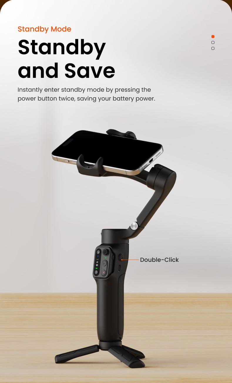 hohem iSteady X3 SE Gimbal Stabilizer for iPhone & Android, Smartphone Foldable Gimbal with Detachable Remote Control, Portable Foldable 3-Axis Phone Gimbal for Android & iPhone17 series, Ideal for Travel Vlogging