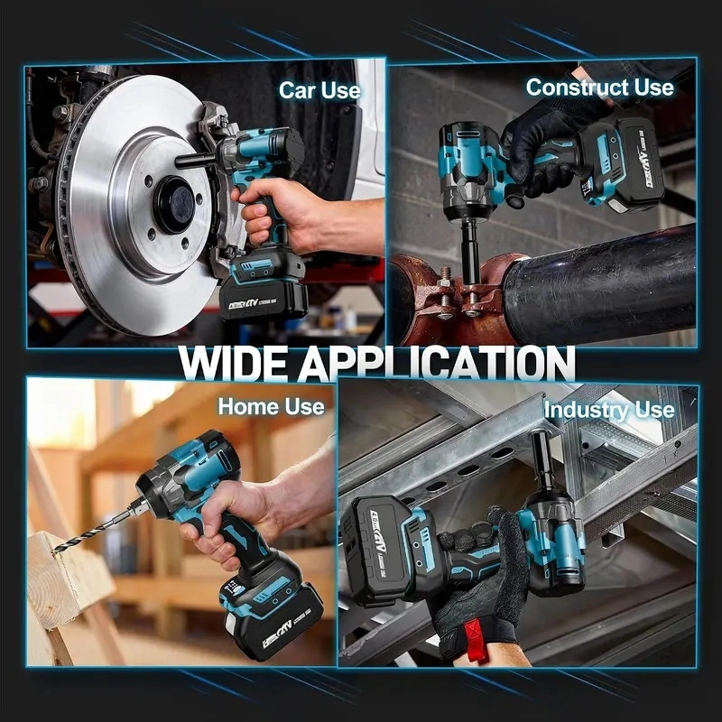 Lightweight 3.66lbs Cordless Brushless Impact Wrench, 700Nm Max Torque with Dual 4.0Ah Batteries, LED Work Light & Complete Storage Toolbox for Auto & Home Repair