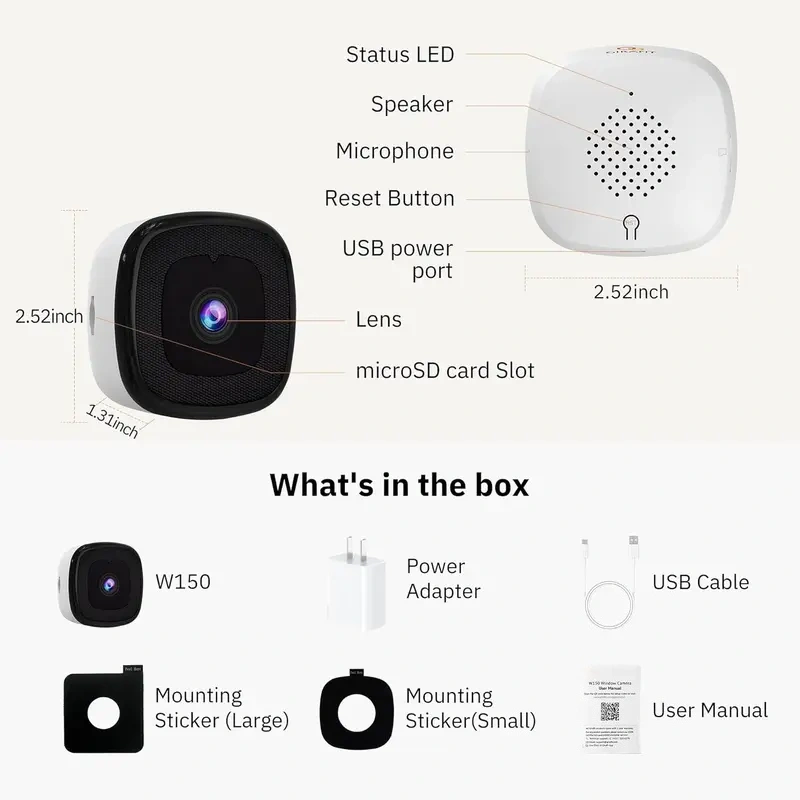 3MP 2K Indoor Security Cam: 2.4/5GHz WiFi, ChromaxAl Night Vision, Person Detection & 24/7 Recording