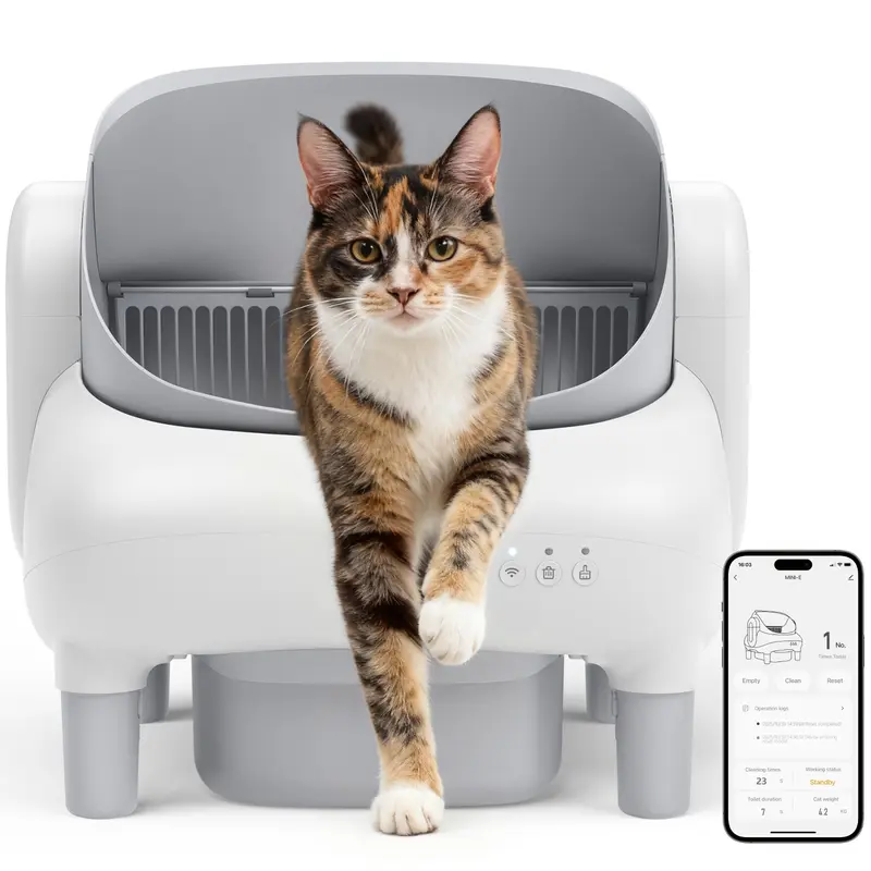 Open-Top Automatic Smart Self-Cleaning Litter Box for Multi-Cat Homes | WiFi APP Control, Odor Isolation, Dual Safety Protection, 10.5L Sealed Waste Bin