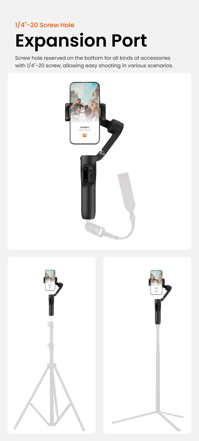 hohem iSteady X3 SE Gimbal Stabilizer for iPhone & Android, Smartphone Foldable Gimbal with Detachable Remote Control, Portable Foldable 3-Axis Phone Gimbal for Android & iPhone17 series, Ideal for Travel Vlogging