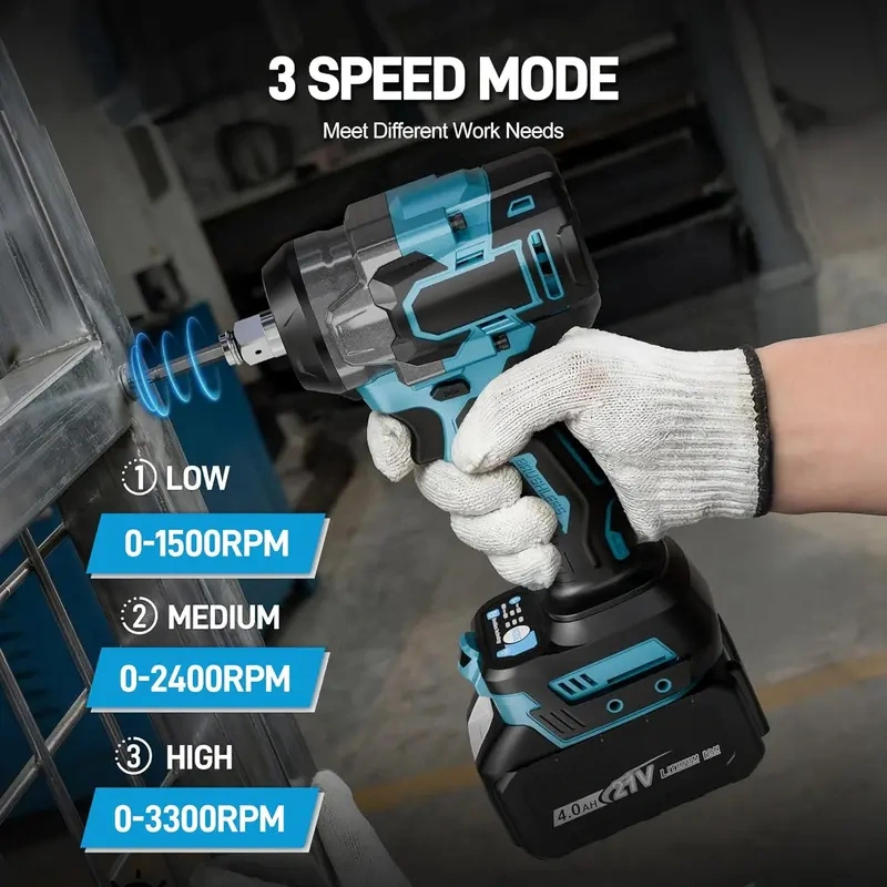 Lightweight 3.66lbs Cordless Brushless Impact Wrench, 700Nm Max Torque with Dual 4.0Ah Batteries, LED Work Light & Complete Storage Toolbox for Auto & Home Repair