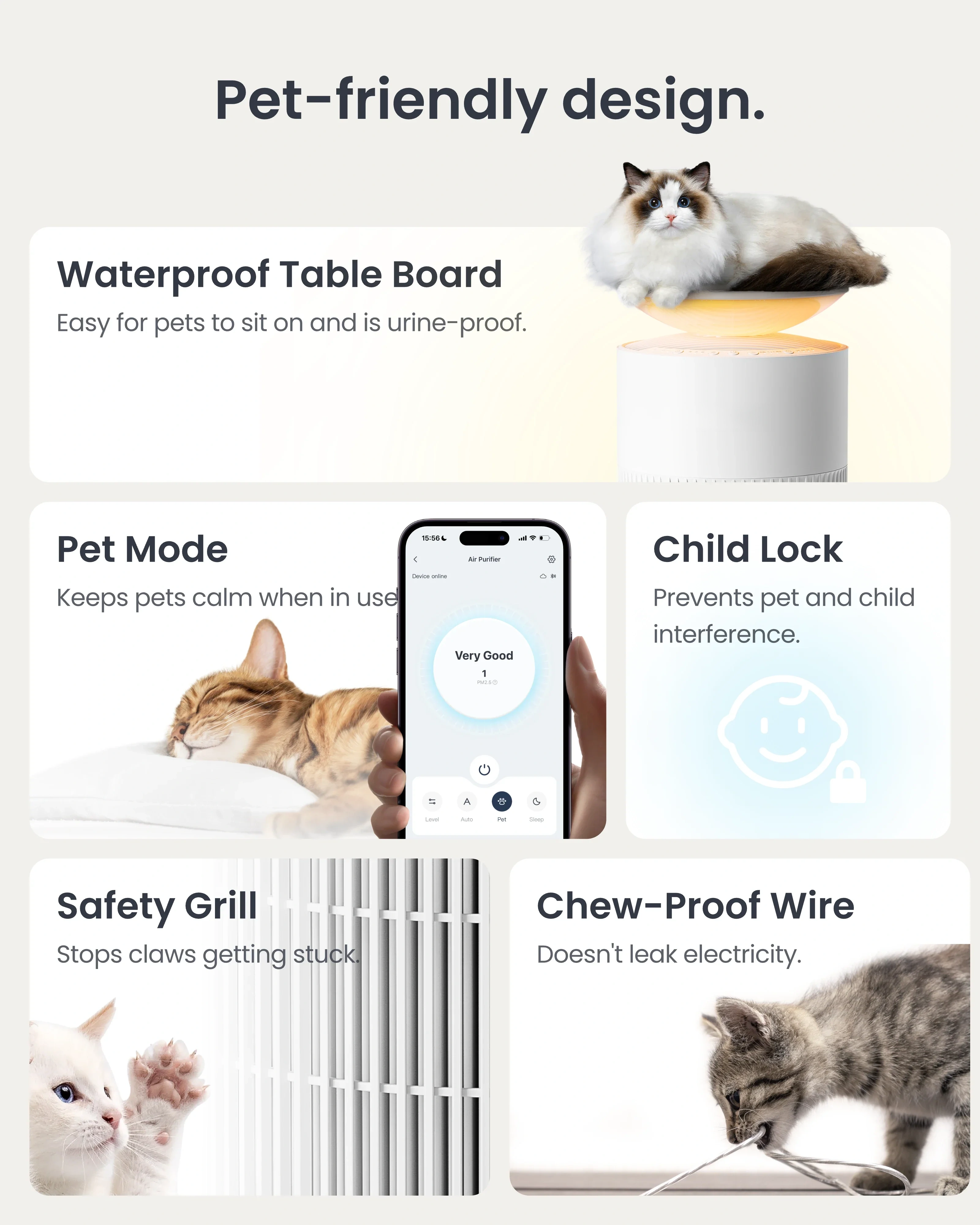 4-in-1 multifunctional intelligent air purifier, tabletop, lighting, wireless charging, fragrance, purification